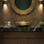 Lavabo de salle de bain vasque doré de luxe 20 "x 15" - Élégant lavabo de comptoir, bol ovale en céramique moderne-119893758