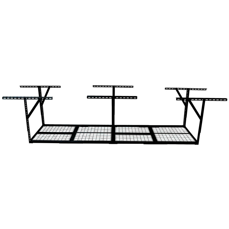 Support de rangement pour garage 2X8ft, Noir, H 38,67 po x l 96,07 po x P 24,07 po