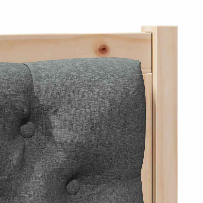 Solid Wood Headboard, UK Single - DE 90 x 190 cm, Brown, Dark Grey