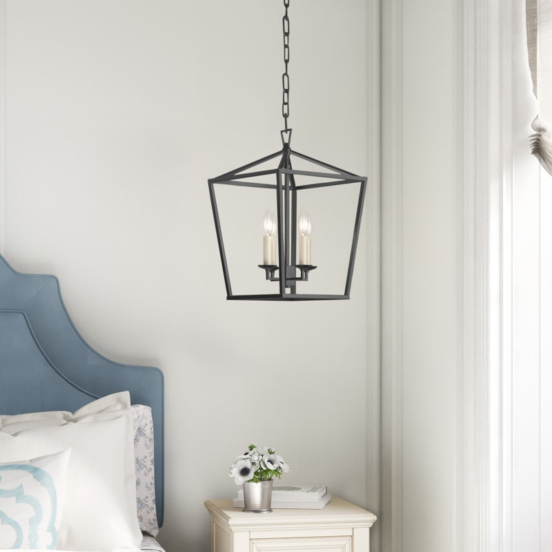 Luminaire suspendu géométrique à 4 lumières Atis, Noir