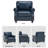 Upholstered Accent Chair Faux Leather Rolled Armchair-448264190