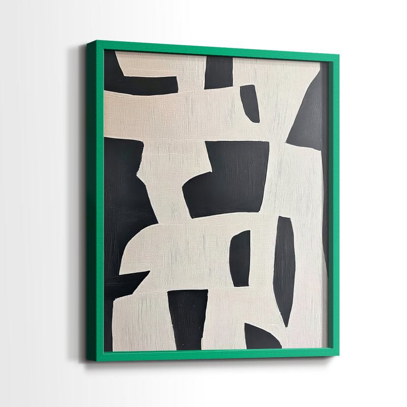Série ABSTRACT dxcv - impression encadrée de qualité supérieure - prête à être accrochée - aucun clou requis, Vert