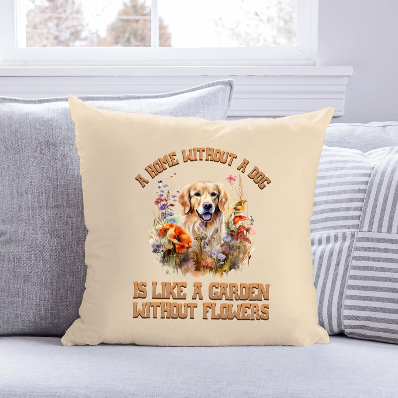 Polyester/Polyester Blend Reversible Throw Pillow, 16"H x 16"W