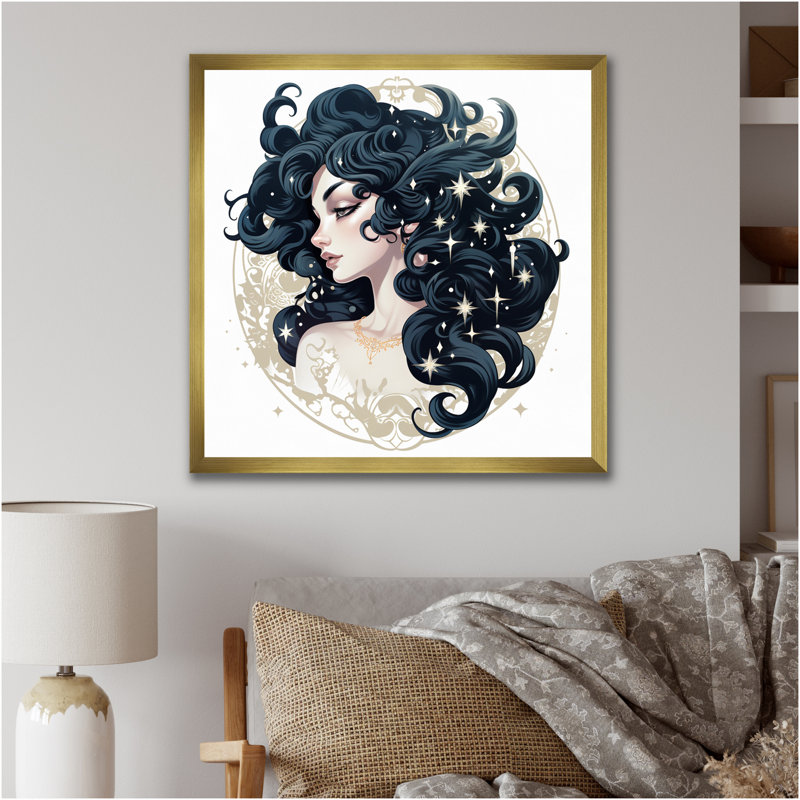 Spiritual Warrior II - Astrology, reproduction d'art sur toile, H 30 po x l 30 po x P 1 po, Cadre doré à une seule photo