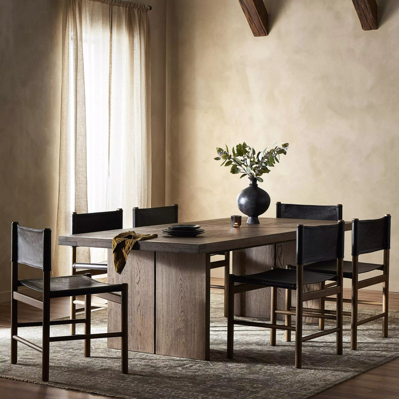 WARBY Solid Oak Dining Table, Worn Oak