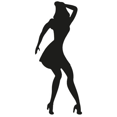 Femme dansante en carton debout