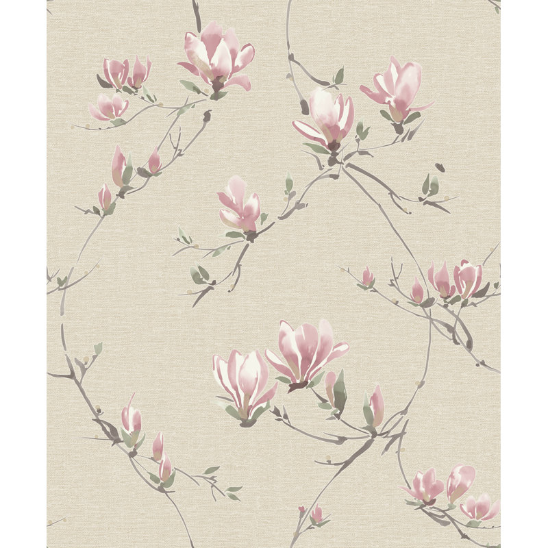 Isla Floral Luxury Textured Vinyl Wallpaper, Grey