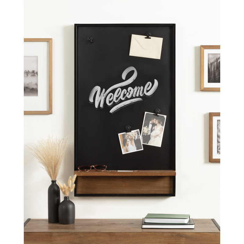 Jillette Owing Galvanized Metal Magnetic Board, Black