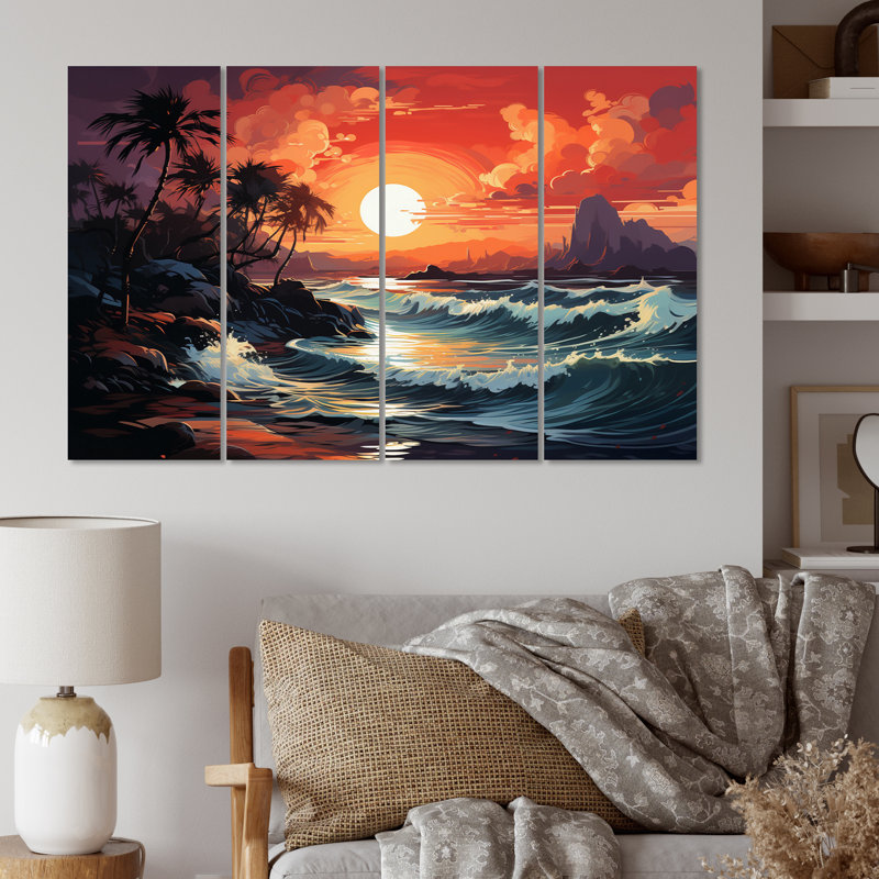 DesignArt Tropical Paradise II Nautical & Beach Wall Decor on Metal ...