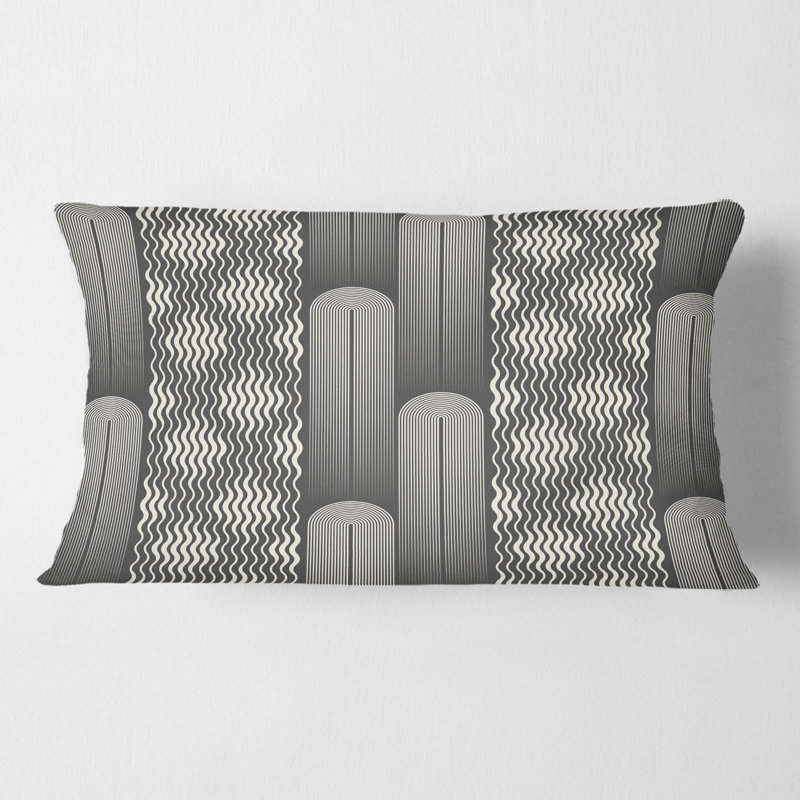 Coussin Mimimal Design noir et blanc II - Mid-Century