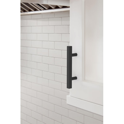 Bar Pulls Square 3 inch (76mm) Centre-to-Centre Matte Black Cabinet Pull - 10 Pack