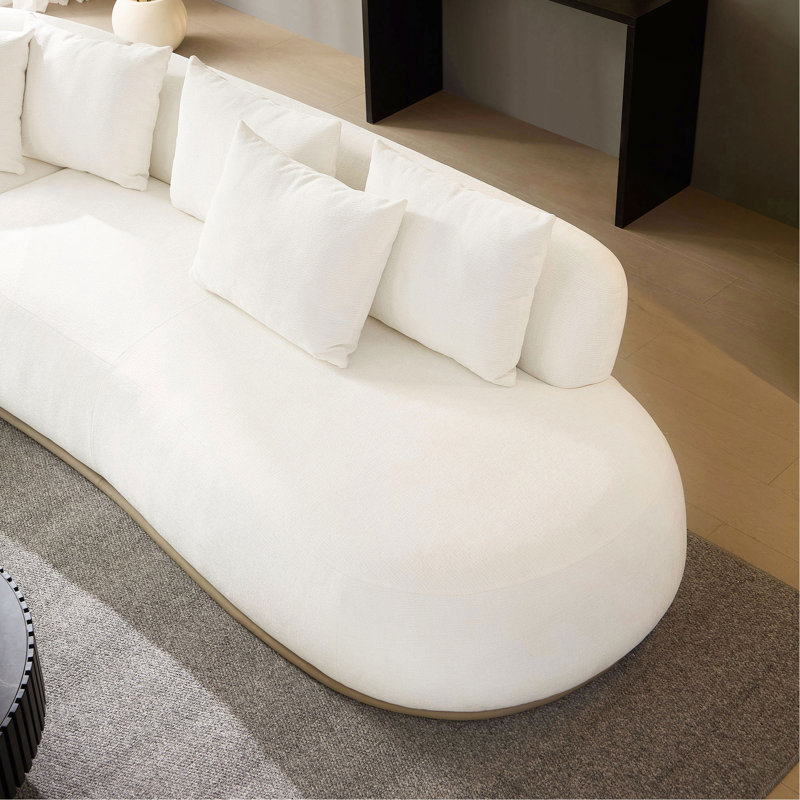 Canapé modulaire en L surdimensionné de 134,63 po avec repose-pieds avec méridienne gauche et canapé profond avec assise profonde pour le salon
