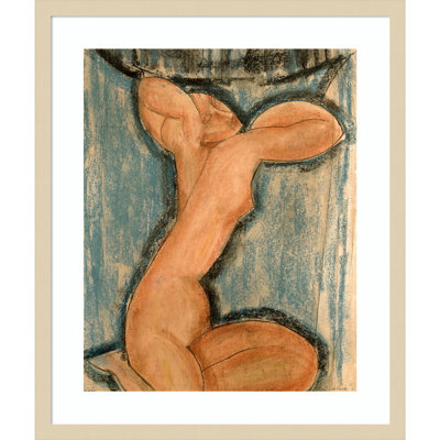 Impression sur bois encadrée Oakden Caryatid par Amedeo Modigliani