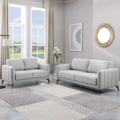 Chari 2 Piece Fabric Stationary Living Room Set