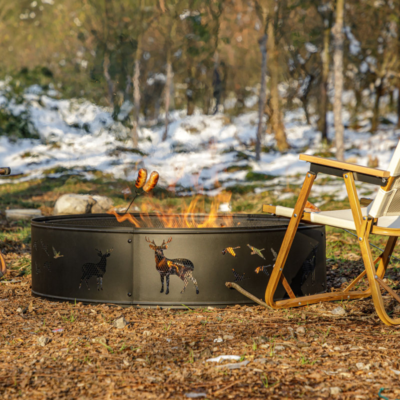 Cochard 36" W × 9'' H Outdoor Fire Ring, Wood Burning Fire Pit Ring
