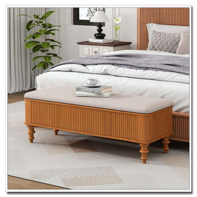 Banc de rangement avec repose-pieds 50,8 pouces