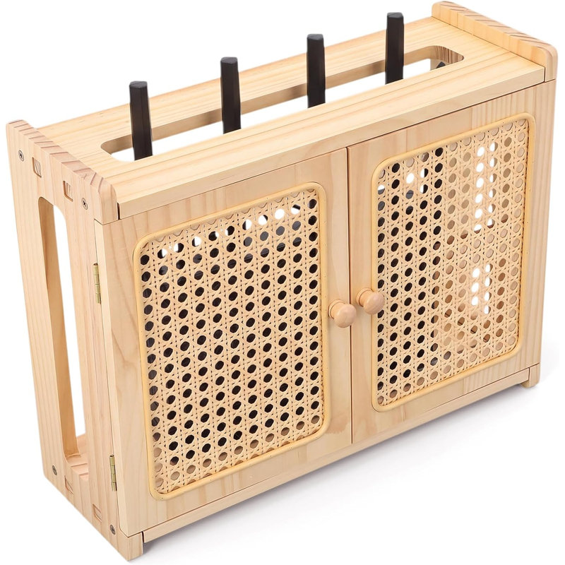 Boîte de rangement en bois pour Wi-Fi