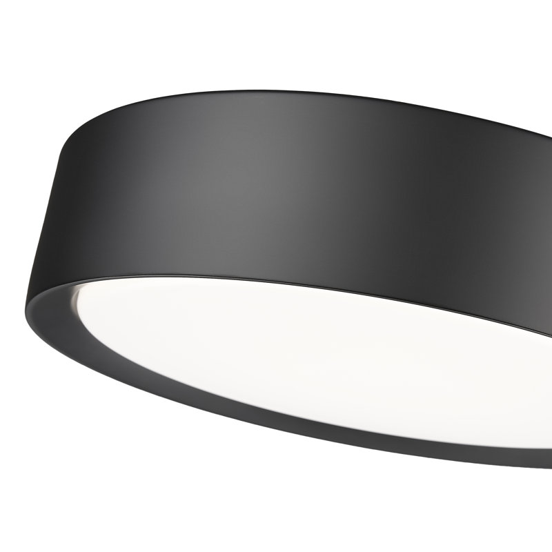 Plafonnier encastré 1 lumière Asalah, Noir mat, H 3 po x l 12 po x P 12 po