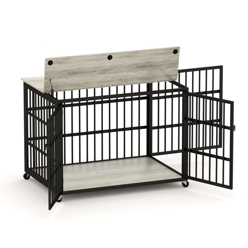 Mobilier de cage pour chien, niche pour chien, Gris