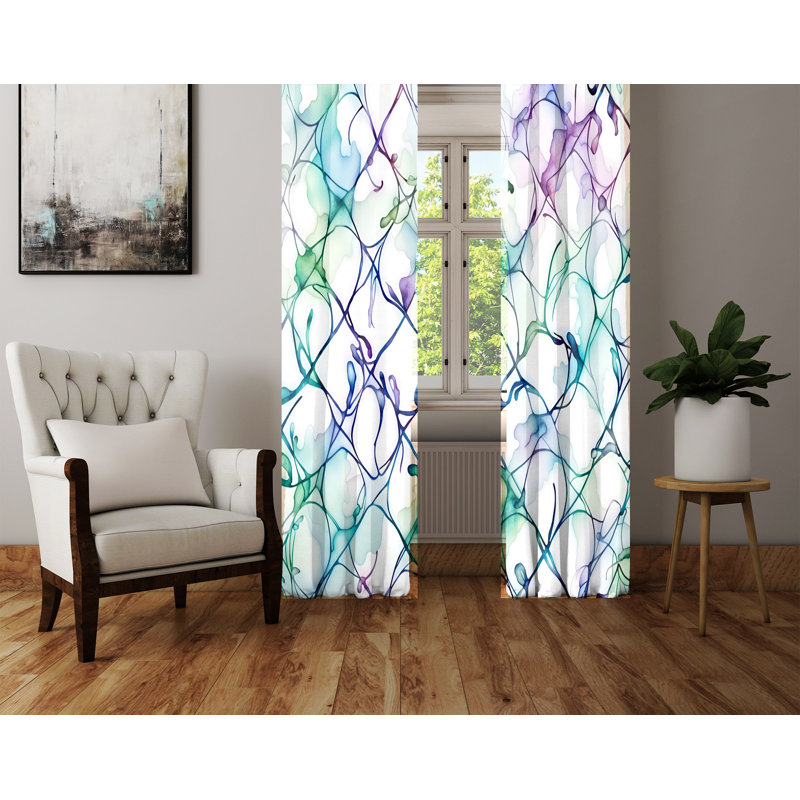 Paire de rideaux semi-transparents en polyester Aidenn, L 40 po x L 61 po
