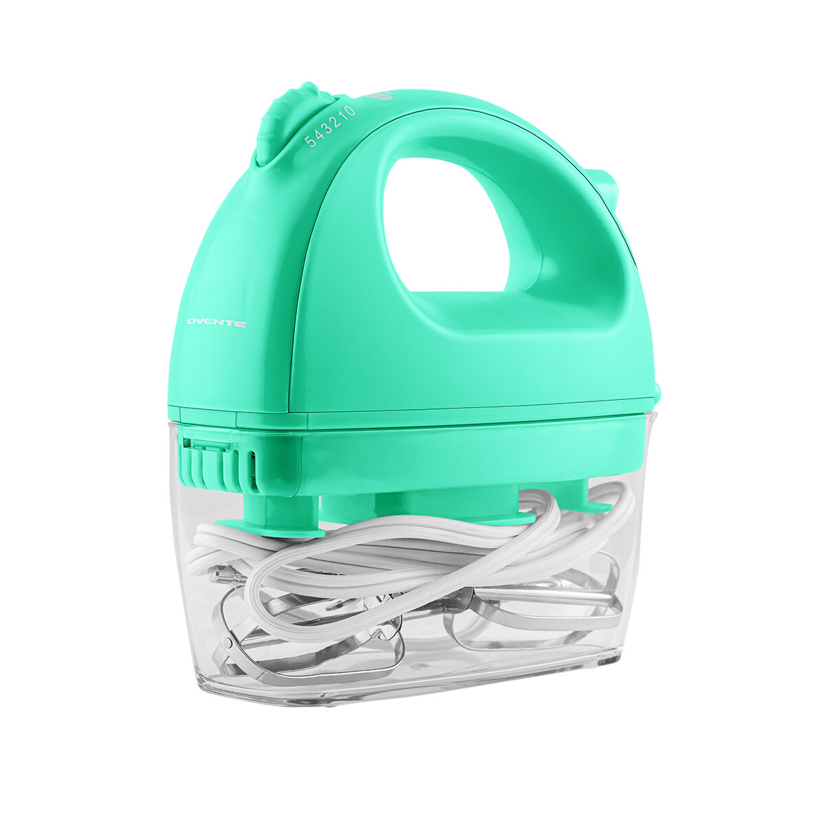 OVENTE 5-Speed Turquoise Portable Electric Hand Mixer with 2 Whisk