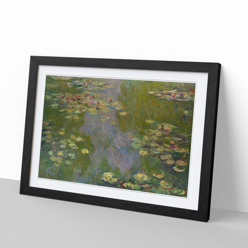 Water Lilies Lily Pond Vol.36 by Claude Monet - Framed Print, 36cm H x 48cm W x 2cm D, Black