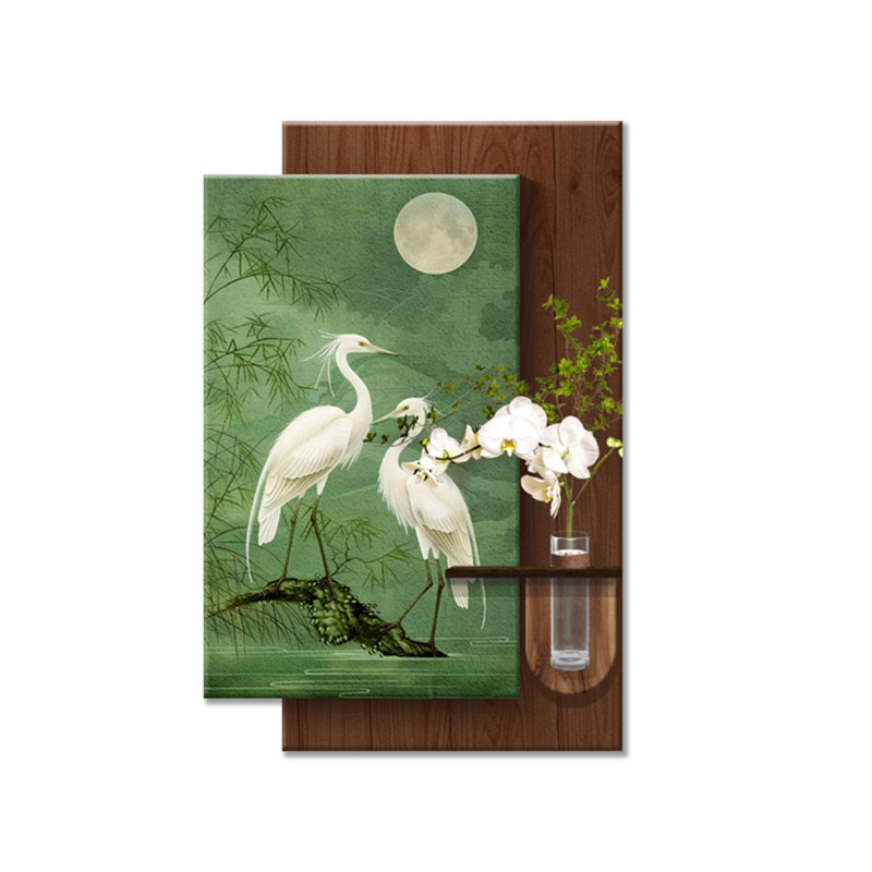 Art mural brun et vert en grès, H 55,12 po x l 44,09 po