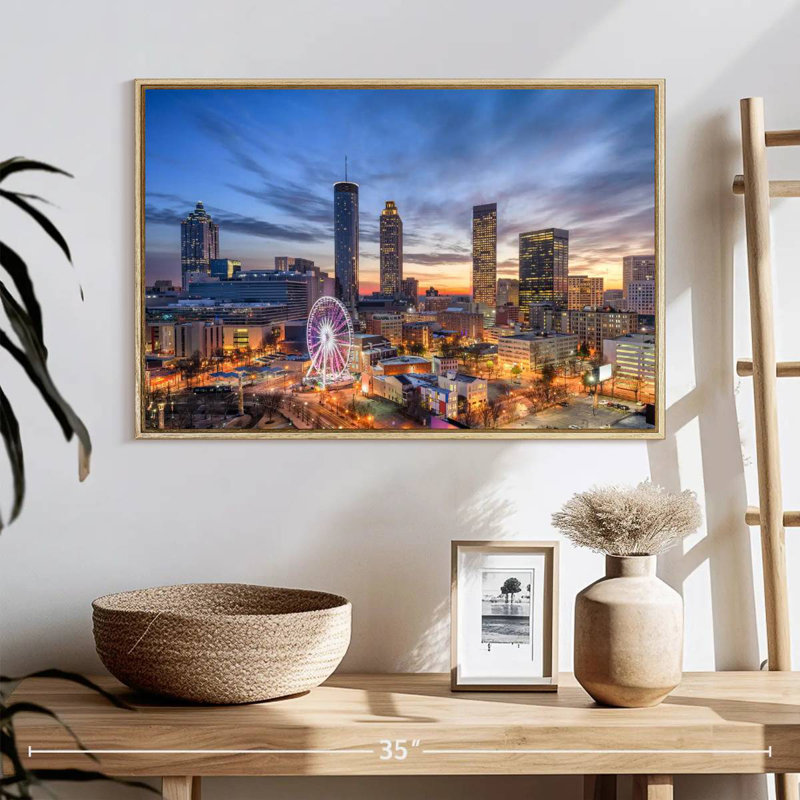 Atlanta, 25 po x 17 po, Cadre flottant en bois naturel