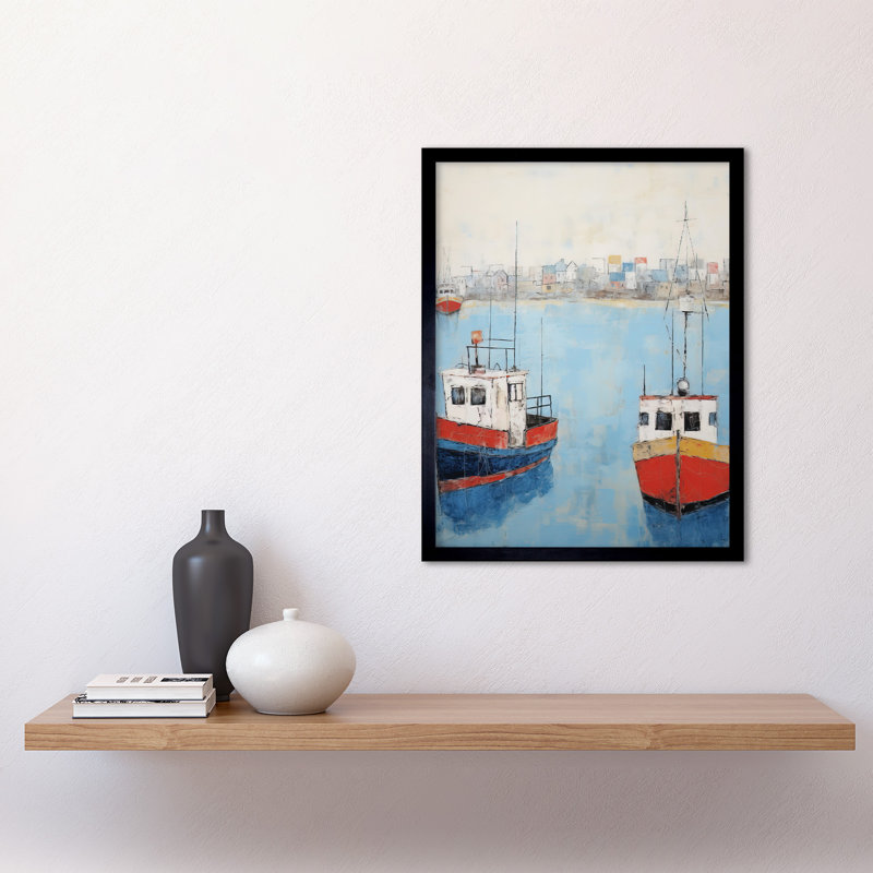 Trailer Trawler Boats In Harbour - Single Picture Frame Print
