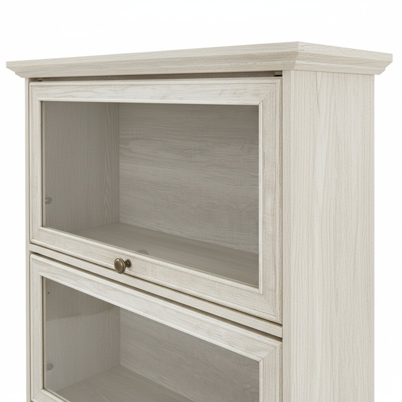 Vitrine blanche en verre à 4 niveaux | Bibliothèque de collection Collio