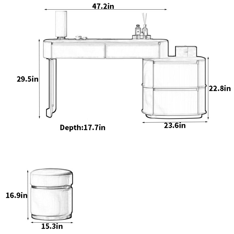 Commode de chambre élégante et moderne