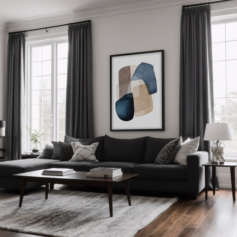 "Blue Brown Blocks" par Kathrin Pienaar - reproduction de cadre photo sur bois, L 16 po x H 24 po