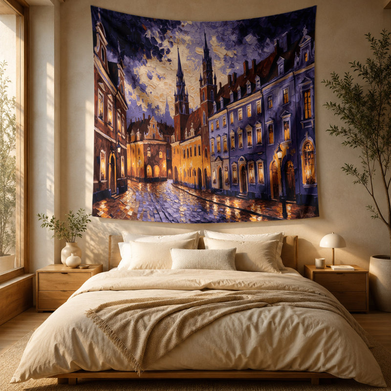 Tapisserie «Villes», Pologne, Pologne, 88 po x 104 po