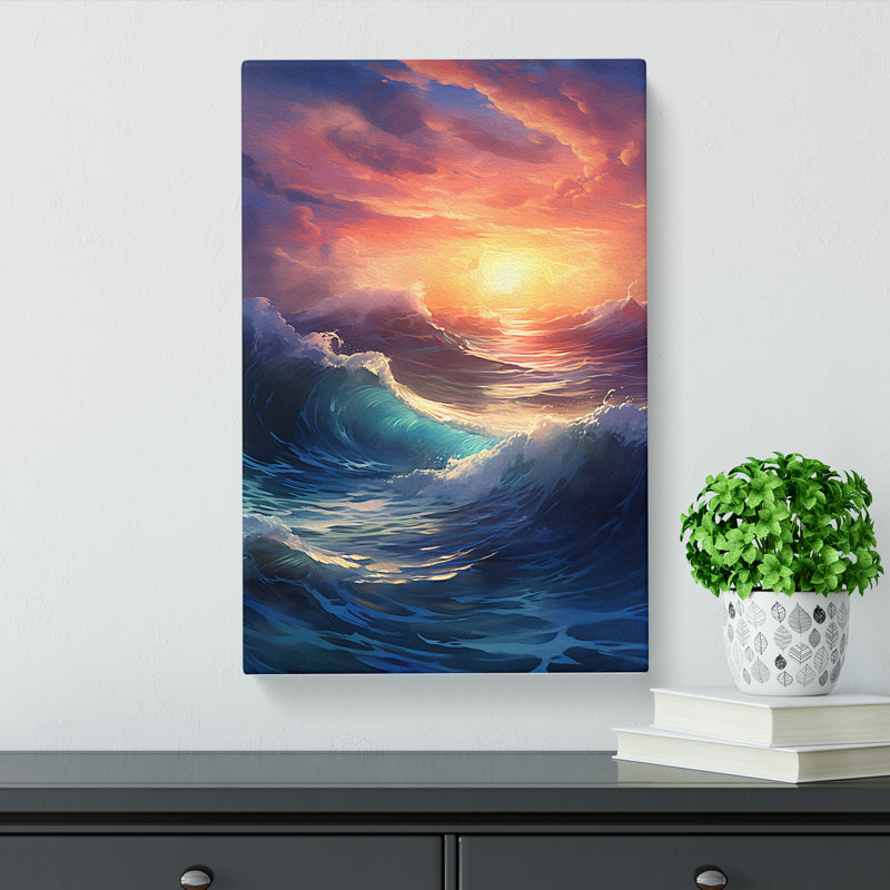 Ocean Digital Art - Wrapped Canvas, 76cm H x 50cm W x 3cm D