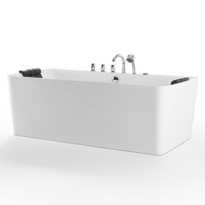 Baignoire tourbillon autoportante en acrylique 67 po. X 34 po. Avec robinet