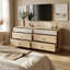 160cm Walnut Tv Stand Cabinet 6-drawer Large Capacity Entertainment Center, Media Console For Living Room Bedroom-1182370254