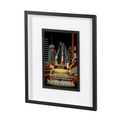 «New York State Go Night» par Simone, reproduction d'art encadrée sous verre