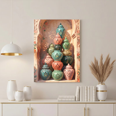 «Gallery Wrap», art mural sur toile pour le salon, la chambre à coucher, le bureau ou le vestibule - décoration murale décorative avec lanternes colorées