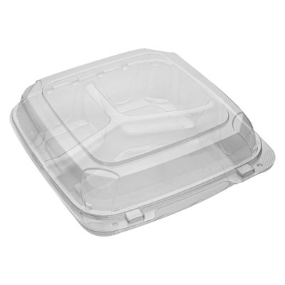Restaurantware-Thermo Tek 40.6 Ounce Clamshell Containers, 100 Anti-Fog To Go Food Containers - Freezable, Rectangle, Clear Plastic Food Packaging Containers, Disposable