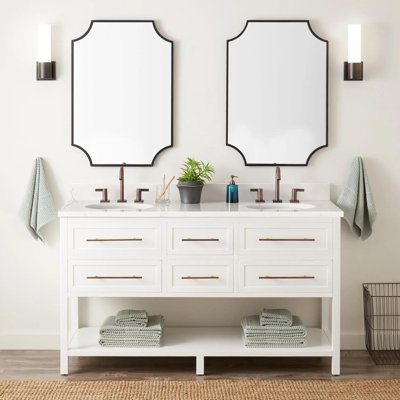 Ensemble de meuble-lavabo double 60 "avec lavabos ovales encastrés Robertson