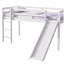 Lit superposé avec glissade, échelle, barrière de sécurité, bois d'hévéa-593946