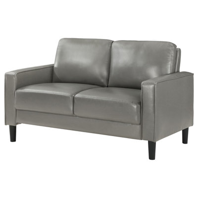 Causeuse Rumi, similicuir, accoudoirs modernes, coussins en mousse, 54 po
