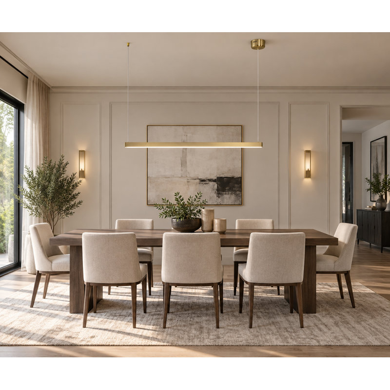 Modern 1-Light LED Linear Chandelier , Brass