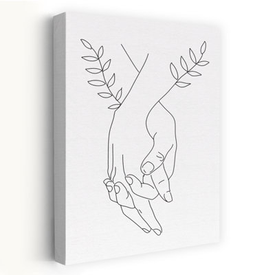 Holding Hands Contemporary Wall Art Print