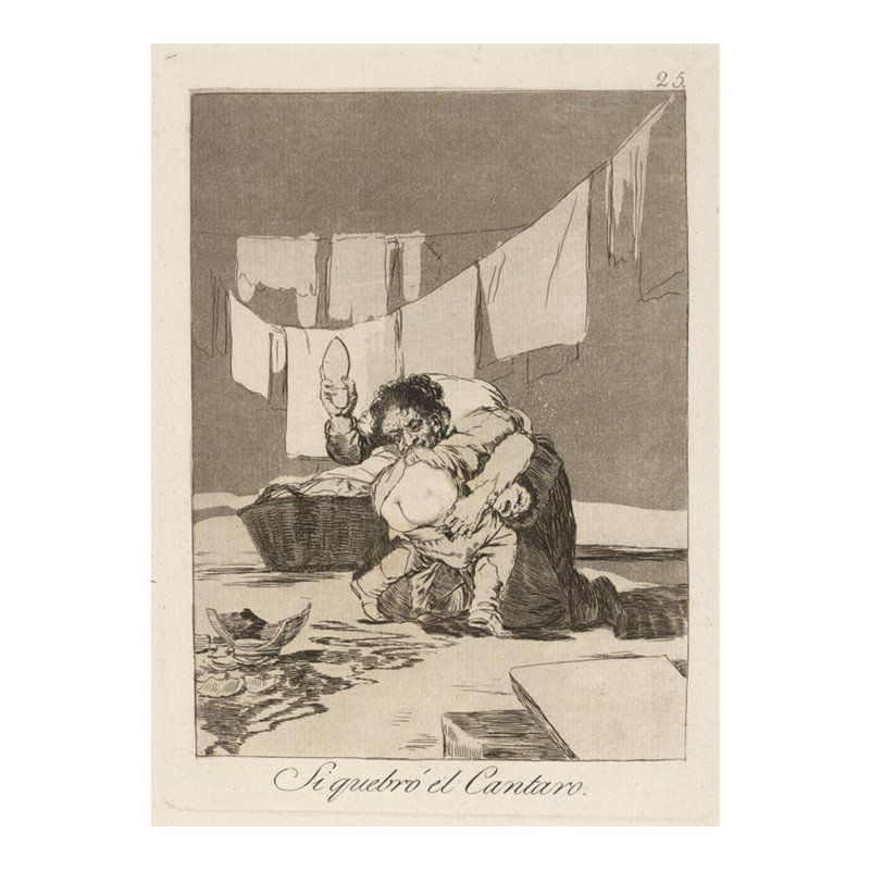 (Oui, il a cassé le pot.) Par Francisco de Goya - Estampe numérique, H 20 po x l 16 po