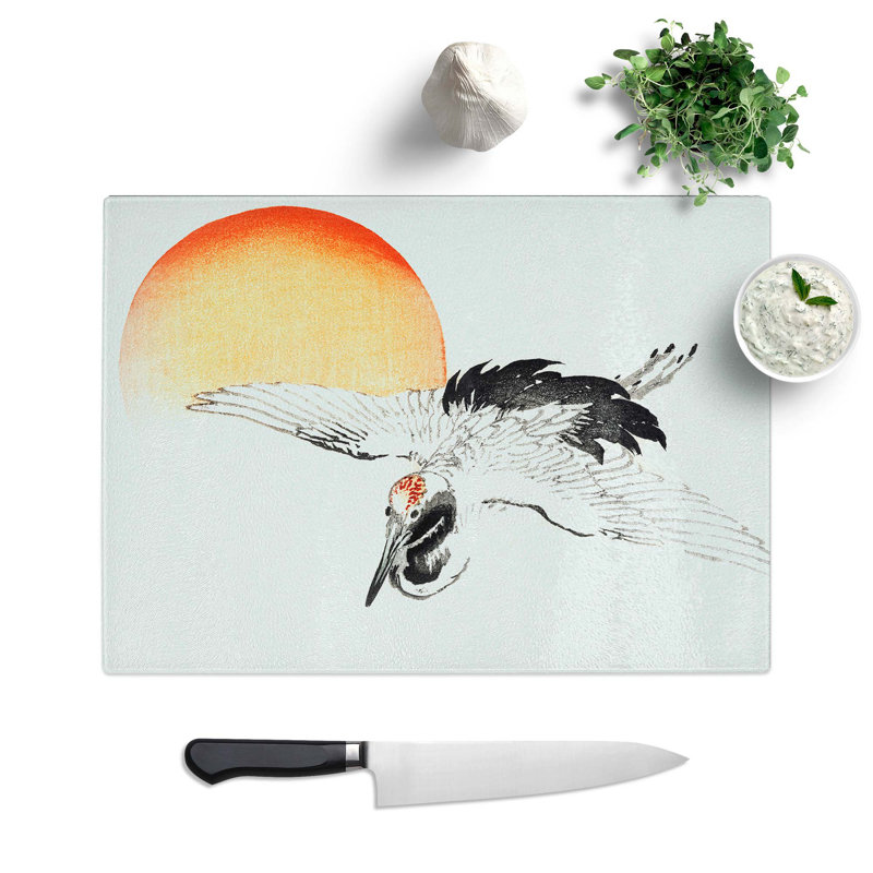 Tempered Glass Bird Flying During Sunset Chopping Board, 28.5 cm W x 20 cm L