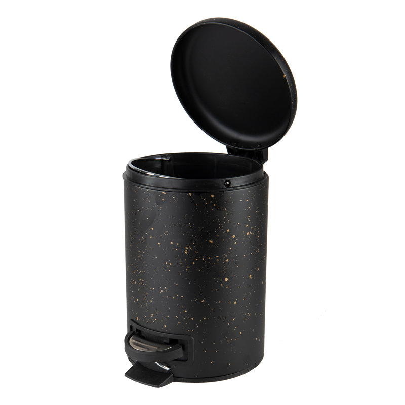 Corbeille pour déchets en métal 0,8 gallon, Noir