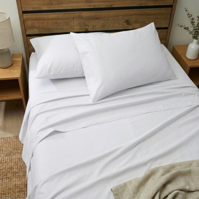 Deep Pocket 100% Egyptian Cotton Fresh White Sheet Set with Pillowcases Full XL