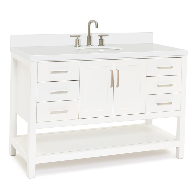 Ensemble de meuble-lavabo simple Magnolia Korede, Blanc