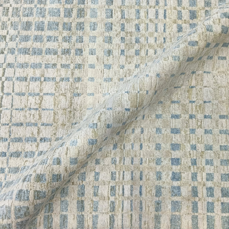 Hand Knotted Geometric Area Rug in Ivory/Gray, Rectangle 10' x 14'